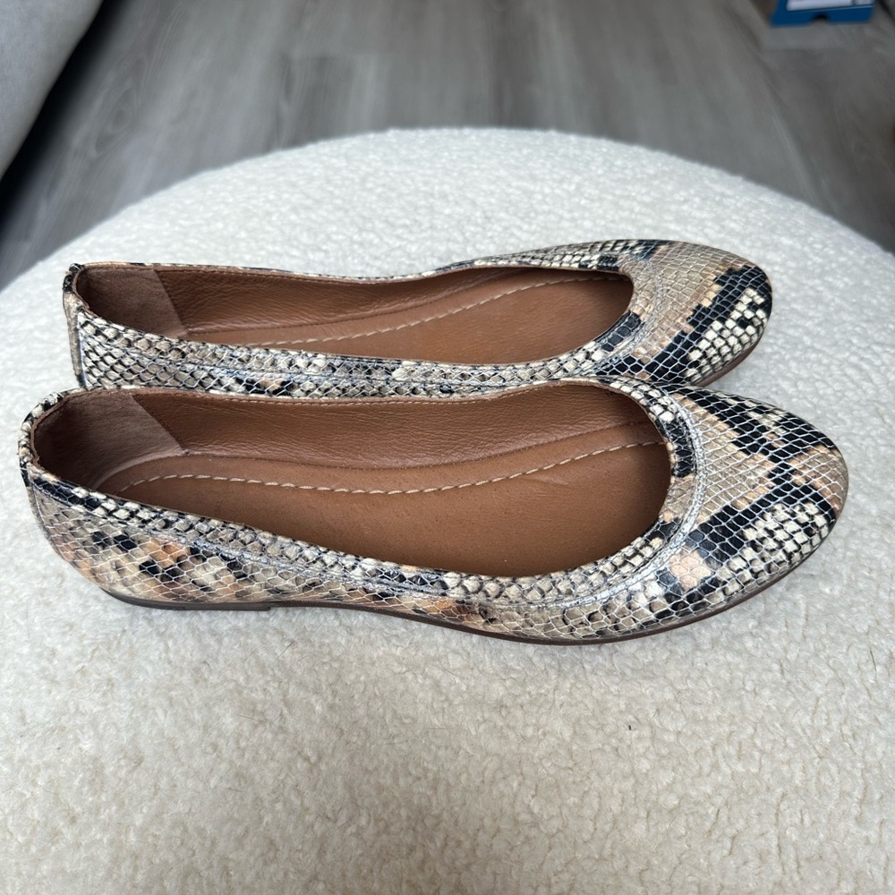 Snake Skin Leather Frye Ballet Flats
